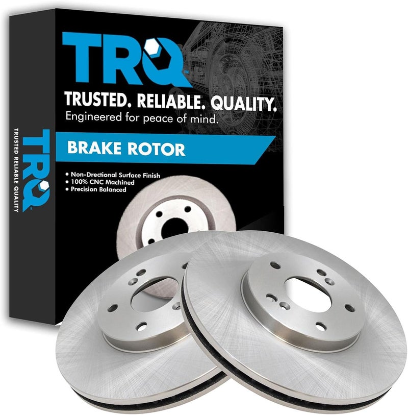 TRQ Front Brake Rotor Set Vented Compatible with 2001-2003 Acura CL 2001-2006 MDX 1999-2008 TL 2004-2014 TSX 2003-2012 Honda Accord 1999-2004 Odyssey 2003-2008 Pilot - Image 1