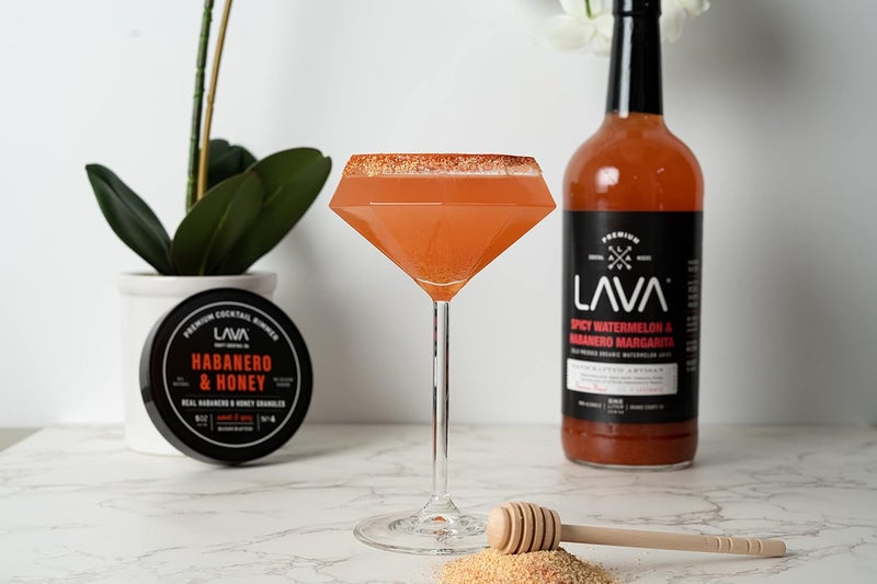 Lava Premium Habanero & Honey Cocktail Rimmer, All Natural Rimmer Seasoning, Sweet & Spicy, No Silicon Dioxide, with Easy Screw-On Lid - 5oz - Image 2