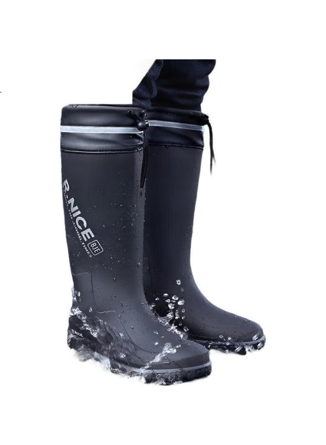 XIYU Men'S Rain Boots Waterproof Shoes Anti-Slip Fishing Delivery Rider Special 3313 High Tube Drawstring 45 - Image 1