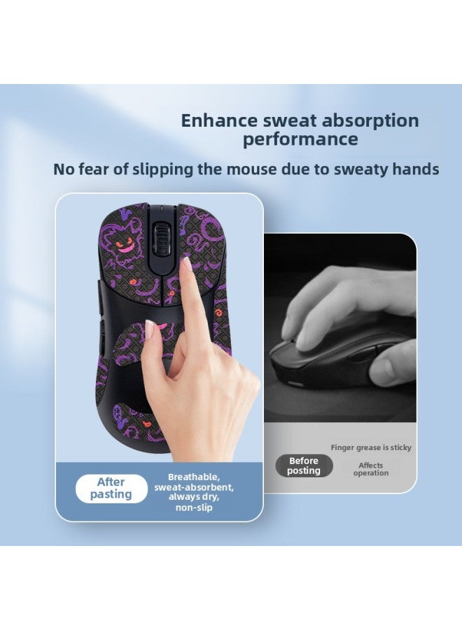 For VAXEE E1 E1W Mouse Anti-slip Sticker Vaxee E1 E1w Sweat-absorbent Protective Sticker Side Skirt Wear-resistant Film-Color:[all Inclusive] One Black Snowflake Pattern Mouse Sticker [free Cleaning Cotton]  - Image 4