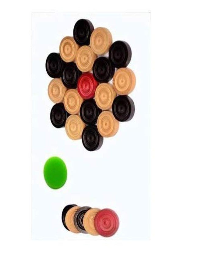 MOOLYAVAAN Products 24 Wooden Carrom Coins,(Carrom goti) with 1 Striker Carrom Board Game (Pack of 2 Box)