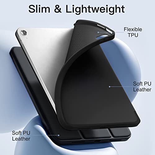 Akkerds Compatible with iPad (A16) 11th Generation Case 11 Inch 2025, for iPad 10th Generation Case 10.9 Inch 2022 with Pencil Holder, Slim Trifold Stand Protective Cover with Soft TPU Back, Black - Image 5