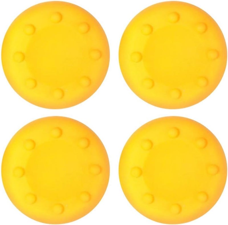 4PCS Thumb Stick Grips Caps Silicone Analog Thumbstick Grips Cover for Xbox One Xbox 360 PS5 PS3 PS4 PS4 Pro Slim Accessories (Yellow)