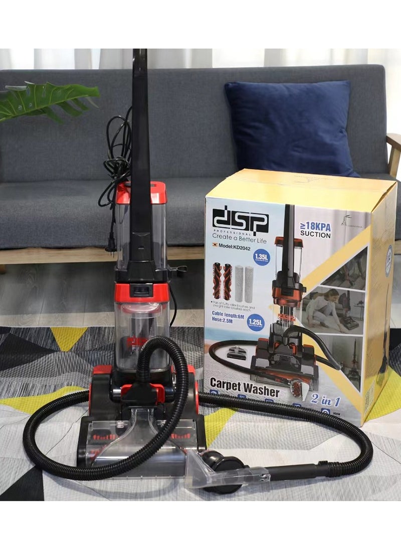 DSP Carpet Cleaner, Upright Carpet Washer, Hard floor Cleaner Deep Cleaner, Powerful Cleaning Performance for Carpets and Area Rugs KD2042 Black  - Image 3