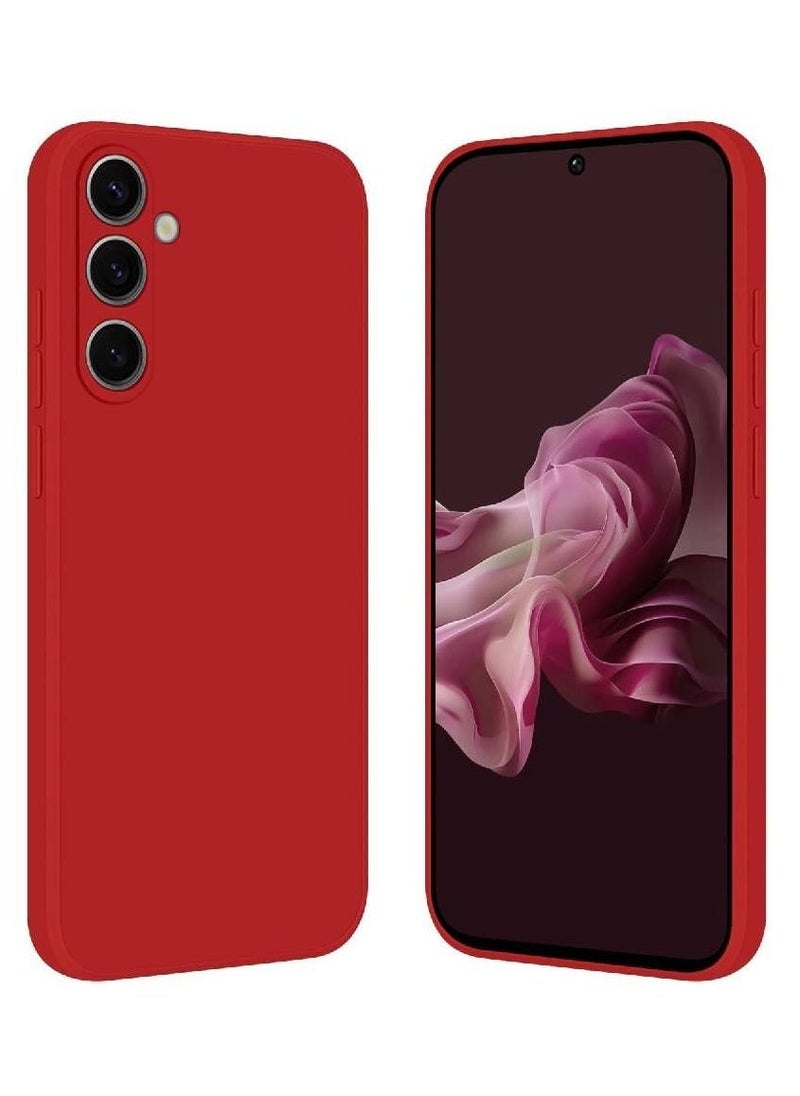 Generic Samsung Galaxy A55 5G Case Cover Soft Silicone Slim fit TPU Case Light weight Back Cover Matte Finish Shockproof Cover Anti fingerprint Case Designed For Samsung Galaxy A55 5G (Red)  - Image 1