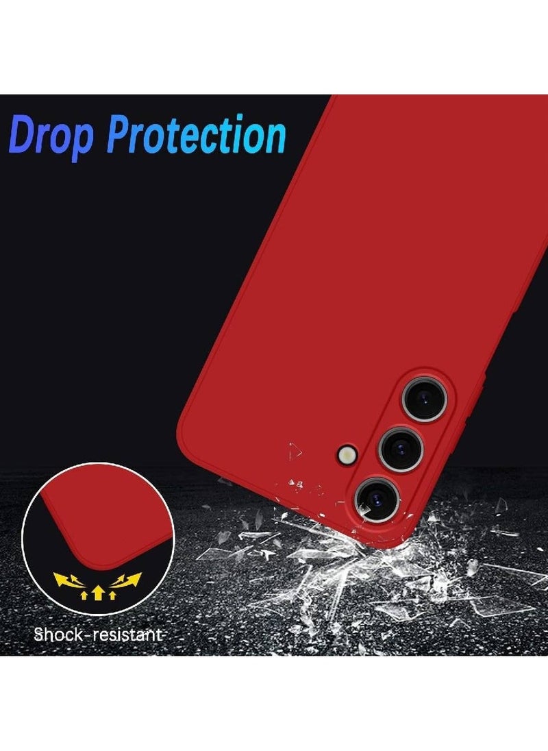 Generic Samsung Galaxy A55 5G Case Cover Soft Silicone Slim fit TPU Case Light weight Back Cover Matte Finish Shockproof Cover Anti fingerprint Case Designed For Samsung Galaxy A55 5G (Red)  - Image 2