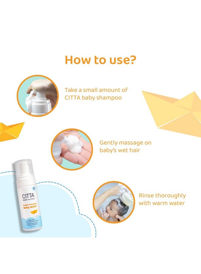 CITTA ’S Tender Foaming Baby Wash With Coconut & Aloe Vera | Soothe Dry Itchy Skin | Natural Baby Body Wash For Bath | Skin Friendly Ph | Dermatologically Tested | 0-10 Years | 150Ml - Image 5