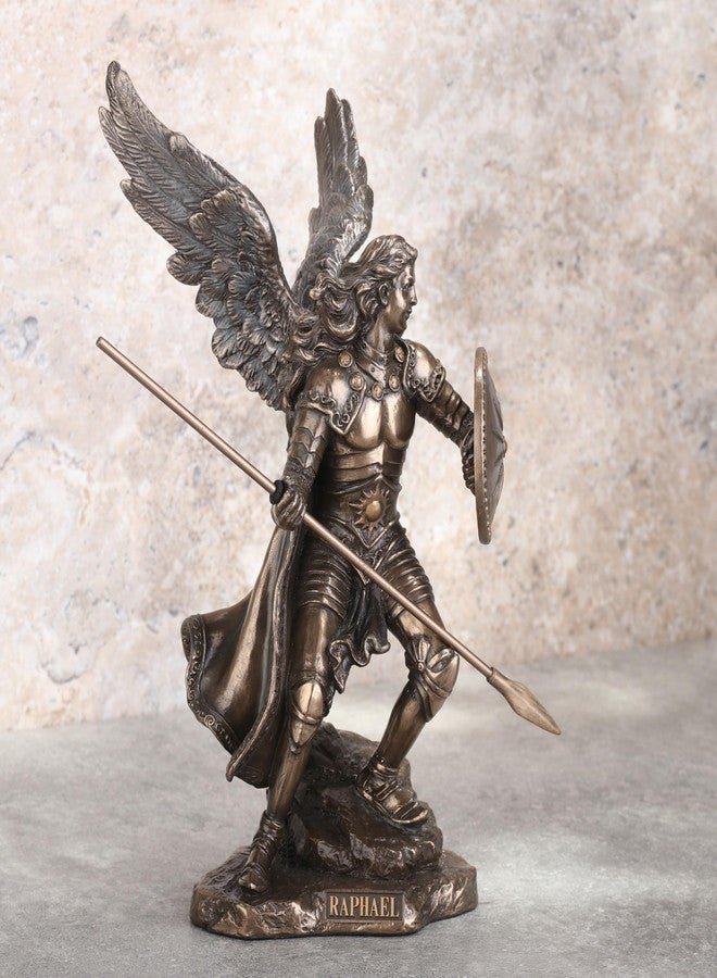 Unicorn Studio 9 1/2 Inch Archangel Raphael Cold Cast Resin Antique Bronze Finish Statue - Image 5