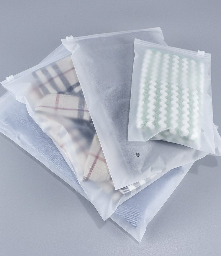 Thickened High-Transparency Zipper Bag Storage Frosted Self-Sealing Bag Clothing Packaging Bag - Image 1