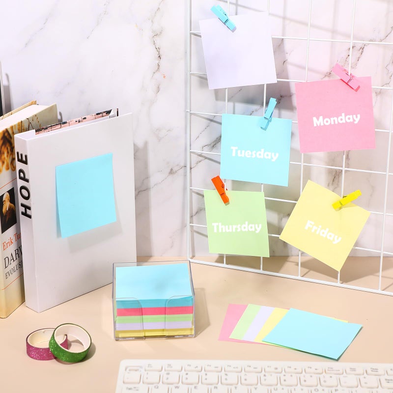 Resurhang 1000 Pieces Small Note Pad 3.4 Inch x 3.4 Inch Square Memo Cube Refill Memo Pads with Cube Non Sticky Mini Paper Reminders Office Writing Supplies Crafts(Pastel Colors) - Image 4