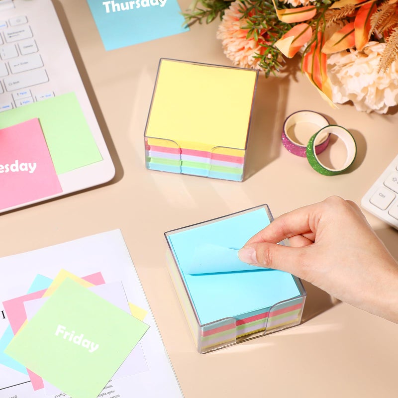Resurhang 1000 Pieces Small Note Pad 3.4 Inch x 3.4 Inch Square Memo Cube Refill Memo Pads with Cube Non Sticky Mini Paper Reminders Office Writing Supplies Crafts(Pastel Colors) - Image 3