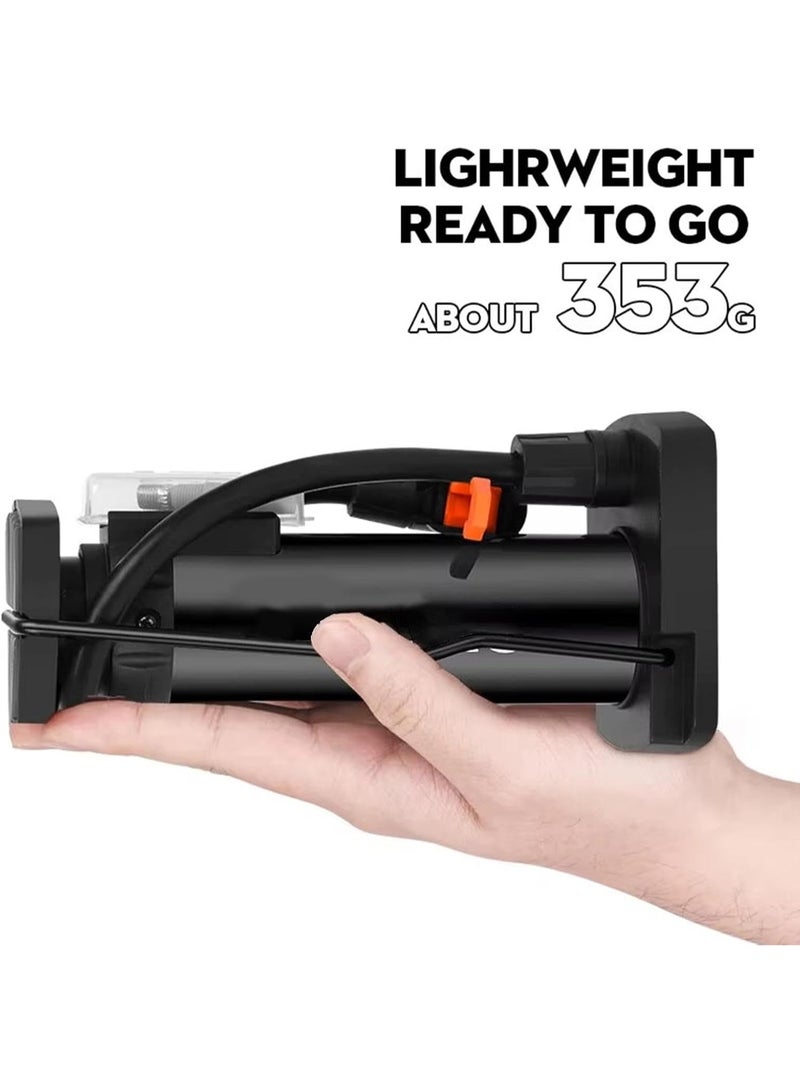 FLYROAD Pump, high pressure cycle pump - portable bicycle tire floor pump, mountain bike tire pump, multi-function inflation tool, suitable for bicycles, electric vehicles, footballs, balloons, swimming rings and other items that need to be inflated - Image 3