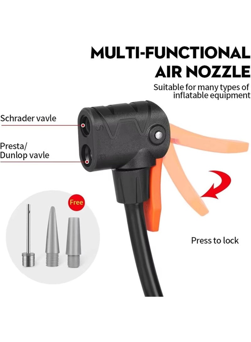 FLYROAD Pump, high pressure cycle pump - portable bicycle tire floor pump, mountain bike tire pump, multi-function inflation tool, suitable for bicycles, electric vehicles, footballs, balloons, swimming rings and other items that need to be inflated - Image 2