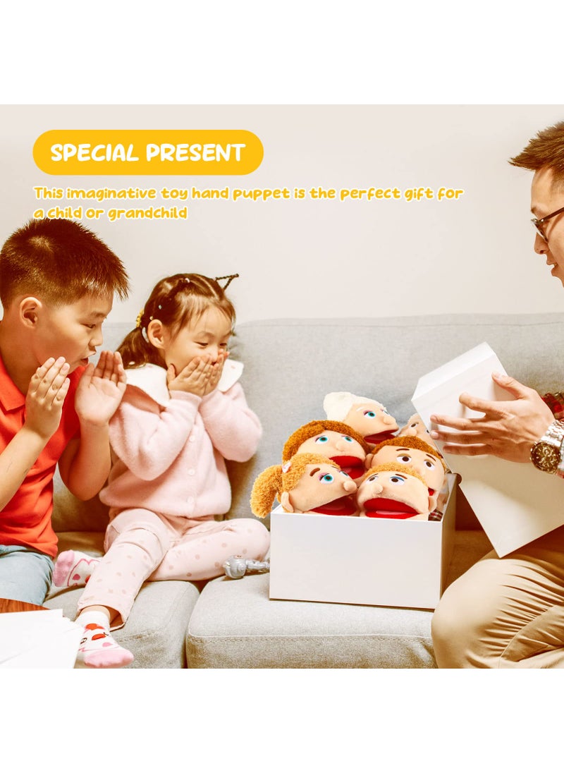 ZJoey 1 Pcs Family Hand Puppets 12 Inch Grandparents, Mom & Dad, Brother & Sister Plush Hand Puppet Toys Role-Play Toy Puppets for Kids Storytelling Imaginative Pretend Play Teaching Preschool(Brother)  - Image 4