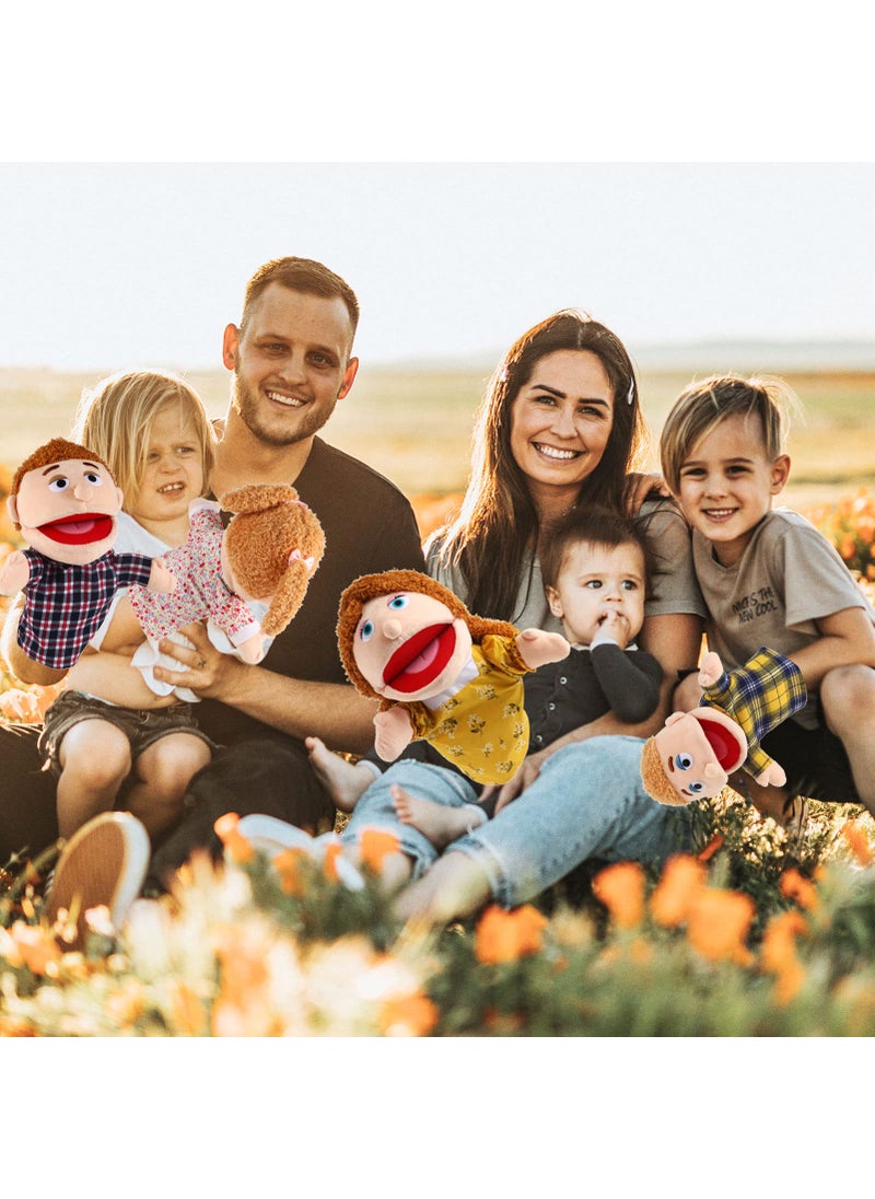 ZJoey 1 Pcs Family Hand Puppets 12 Inch Grandparents, Mom & Dad, Brother & Sister Plush Hand Puppet Toys Role-Play Toy Puppets for Kids Storytelling Imaginative Pretend Play Teaching Preschool(Brother)  - Image 5