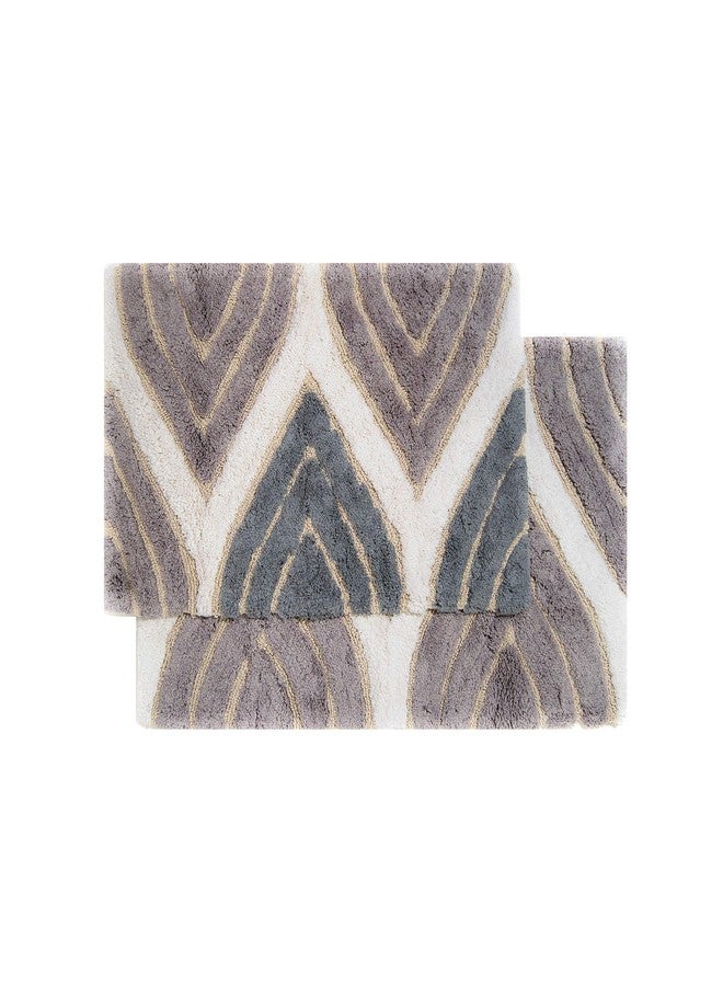 Chesapeake Davenport 2 Pc. Grey Bath Rug Set 44804 (21"x34" & 24"x40") - Image 3