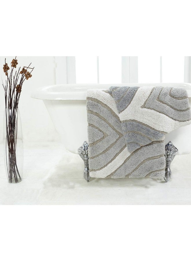 Chesapeake Davenport 2 Pc. Grey Bath Rug Set 44804 (21"x34" & 24"x40") - Image 1