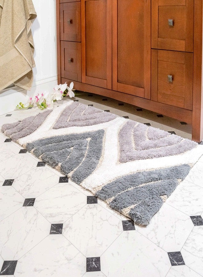 Chesapeake Davenport 2 Pc. Grey Bath Rug Set 44804 (21"x34" & 24"x40") - Image 4