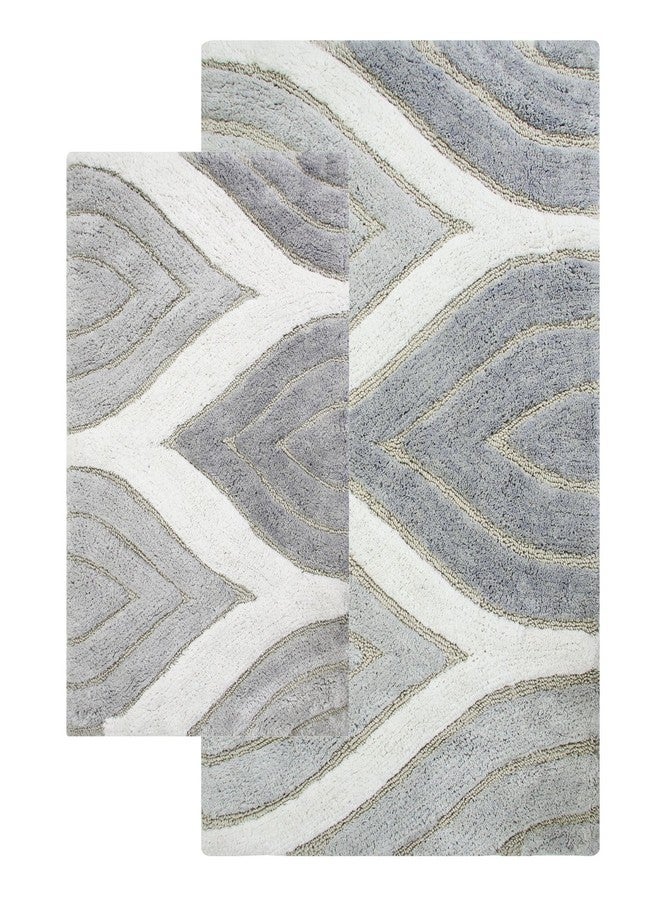 Chesapeake Davenport 2 Pc. Grey Bath Rug Set 44804 (21"x34" & 24"x40") - Image 2