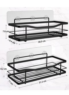 Shower Caddy Bathroom Shelf 2-Pack,Basket with 6 Hooks for Hanging Shampoo Conditioner,SUS304 Stainless Steel Rack Wall Mounted Storage Organizer for Kitchen,No Drilling (Black) - pzsku/Z74E9816503F19D6AEE6AZ/45/_/1684493340/fd7c32e1-3628-4ac4-95c3-4c31f9336746