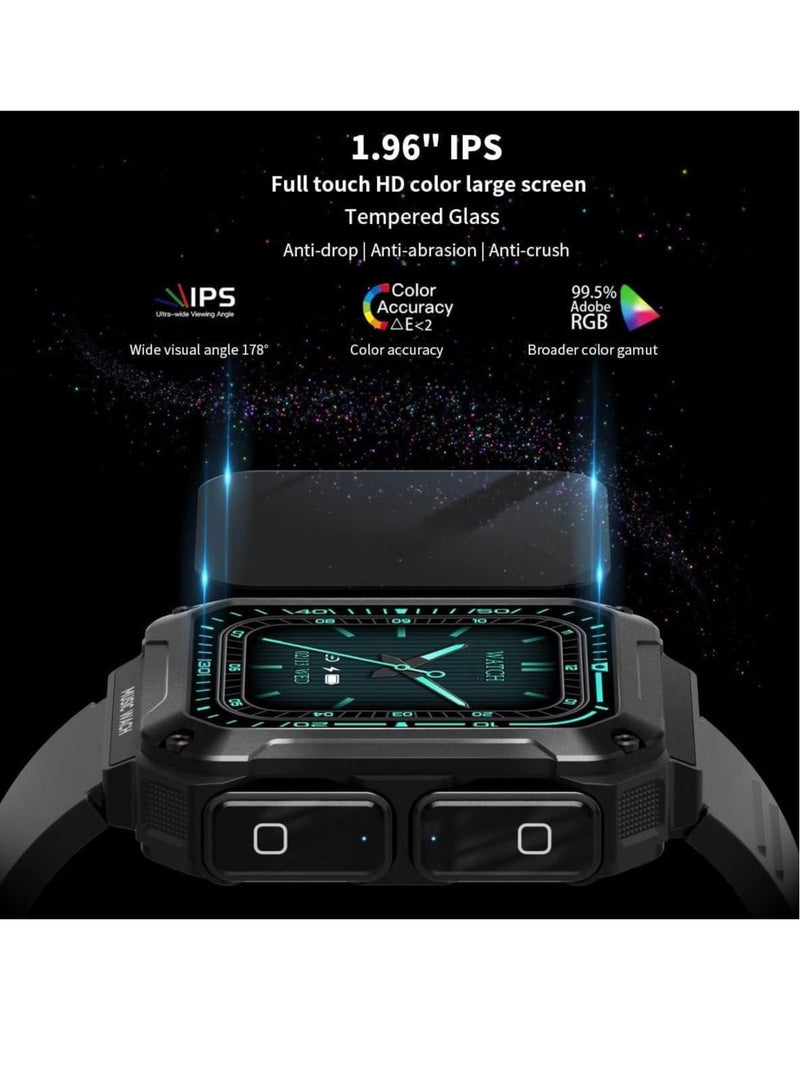 Captaintech Smart Watch with Earbuds,Watch Buds Smartwatch,3 in 1 Smart Watch Buit-in 4GB Memory,1.96" Smartwatches (Call Receive/Dial), Waterproof, Recording, Sleep Monitor, Fitness Tracker for iOS Android - Image 4
