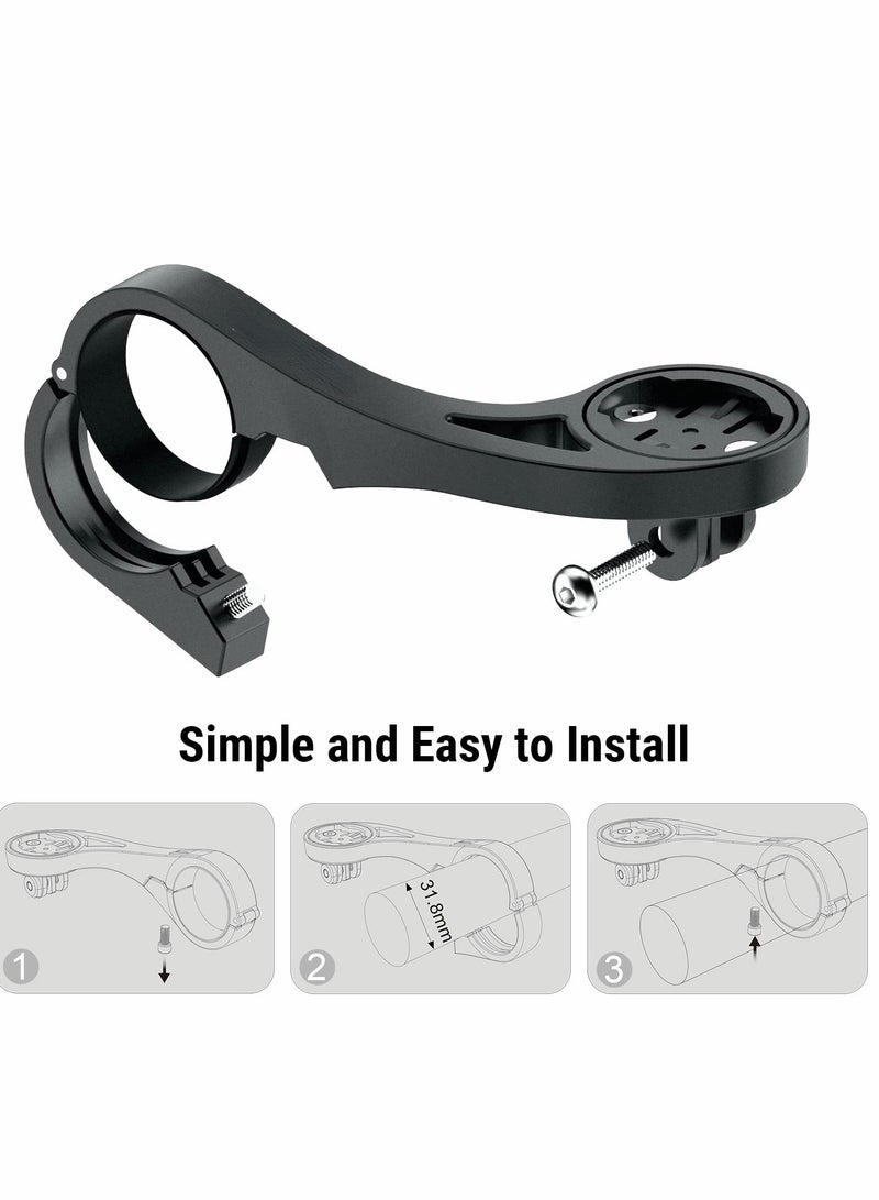 KASTWAVE Out Front Mount Compatible with Garmin Edge GPS Bike Computer, XOSS G/G+, iGPSPORT GPS - Cycling Handlebar 25.4mm 31.8mm Light Holder Gopro Camera Bracket  - Image 4