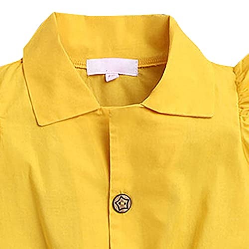 Hopscotch Girls Solid Playsuit In Yellow Color for Ages 3-4 Years - Image 3