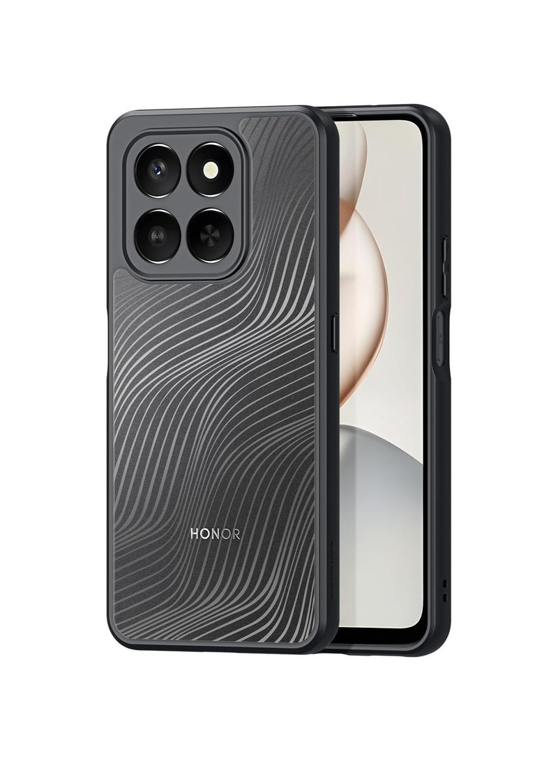 عام غطاء واقي متوافق مع هاتف Honor X7d 4G/5G - غطاء خلفي شفاف مقسى انسيابي، مقاوم لبصمات الأصابع والسقوط، غطاء واقي ماص للصدمات من مزيج PC+TPU - Image 1