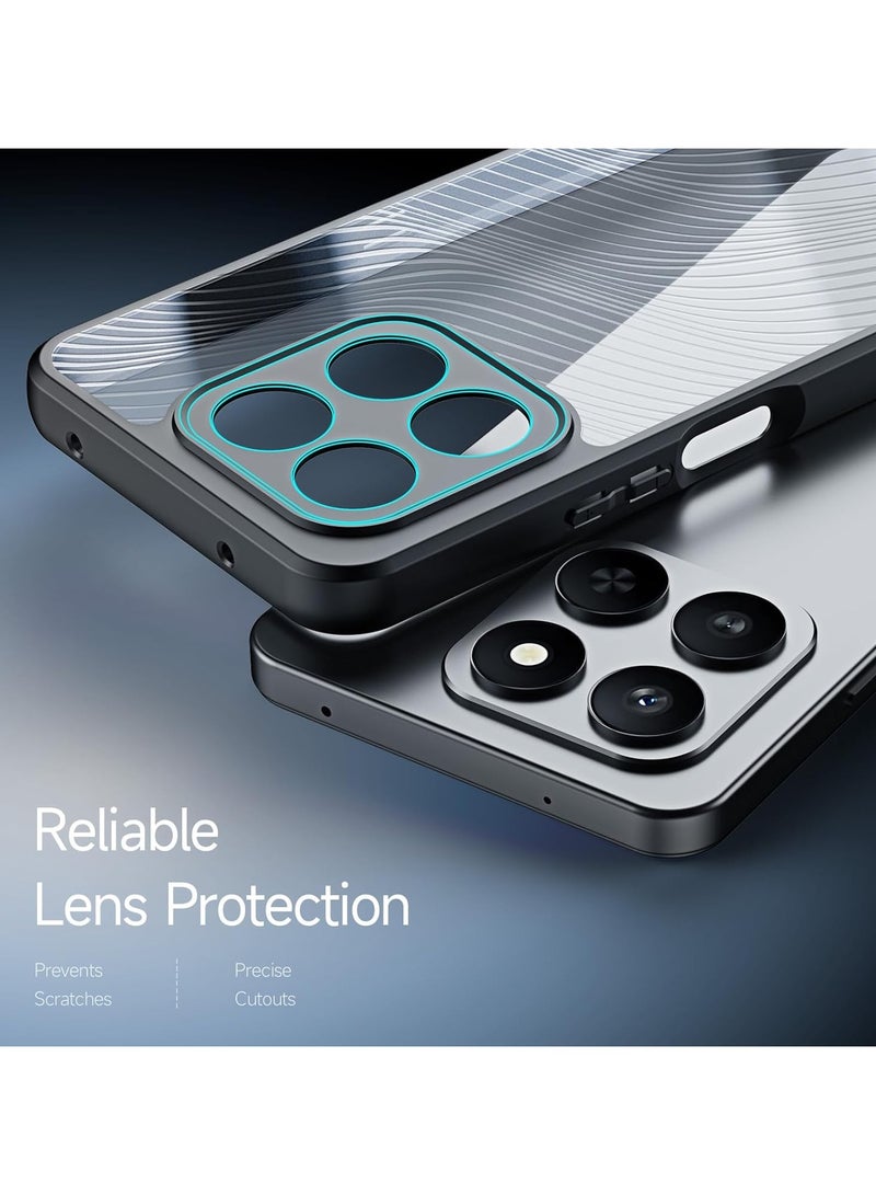 عام غطاء واقي متوافق مع هاتف Honor X7d 4G/5G - غطاء خلفي شفاف مقسى انسيابي، مقاوم لبصمات الأصابع والسقوط، غطاء واقي ماص للصدمات من مزيج PC+TPU - Image 3