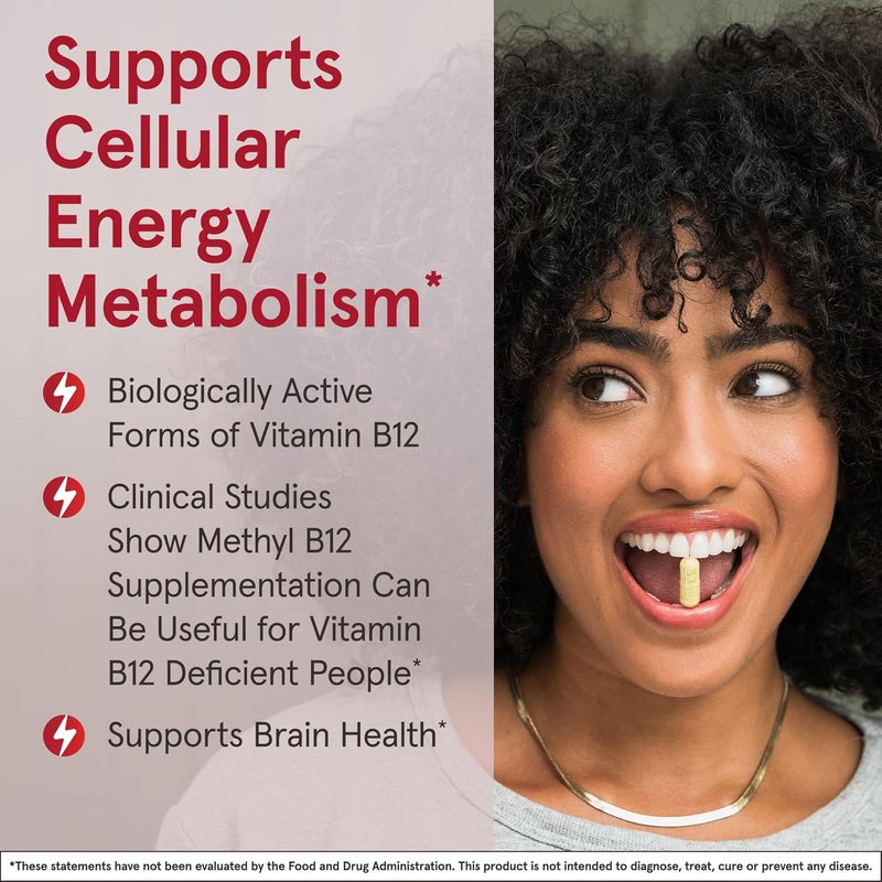Jarrow Formulas Methyl B12 Tablets 500 mg Dietary Supplement For Cellular Energy Production and Brain Health Support 100 Cherry Flavor Chewable Tablets 100 Day Supply - Image 4
