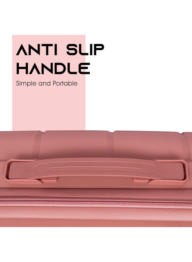 2-Piece Pink Polycarbonate Carry-On Luggage Set with 8 Spinner Wheels & TSA Lock - Image 4