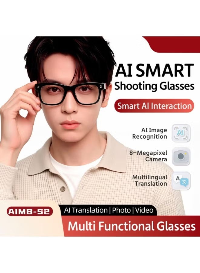 ELTRAZONE S2 Max AI Smart Glasses with HD Camera Real-Time Translation Bluetooth Audio Voice Assistant UV Protection Smart Wearable Glasses for Music Calls Video Recording - Image 2