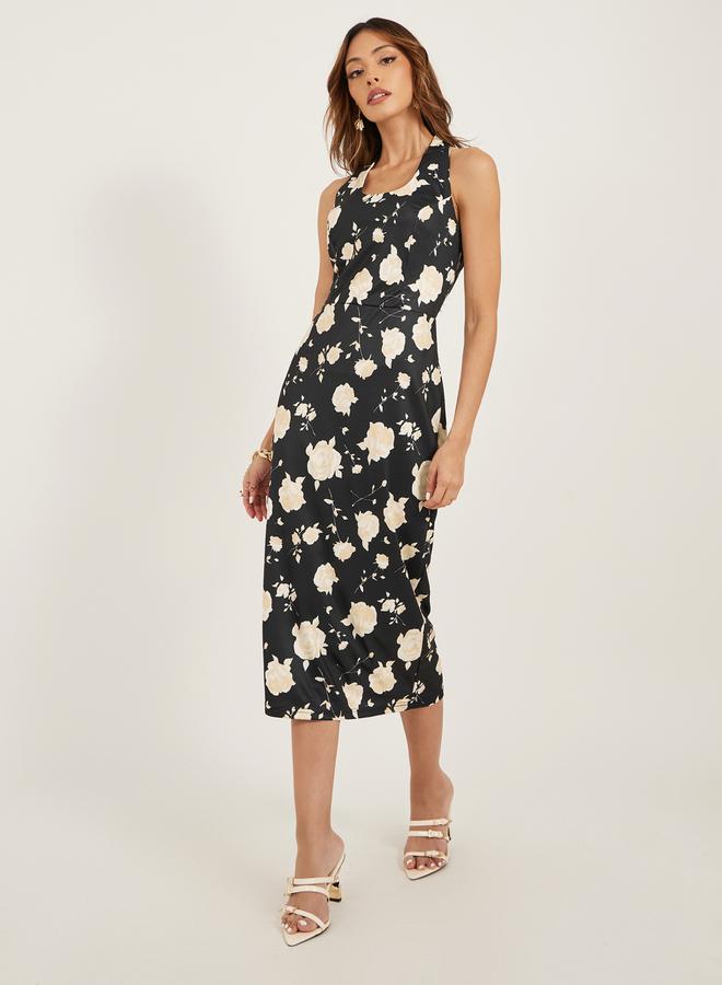Styli Styli Floral Print Strappy Bodycon Midi Dress  - Image 1
