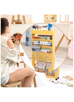 Gogoya 5-Tier Mobile Bookshelf,Rolling Bookcase Book Storage Rack, Movable File Folder Organizer Cart with Wheels for Home Study Office Living Room Classroom  - Image 4