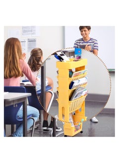 Gogoya 5-Tier Mobile Bookshelf,Rolling Bookcase Book Storage Rack, Movable File Folder Organizer Cart with Wheels for Home Study Office Living Room Classroom  - Image 5