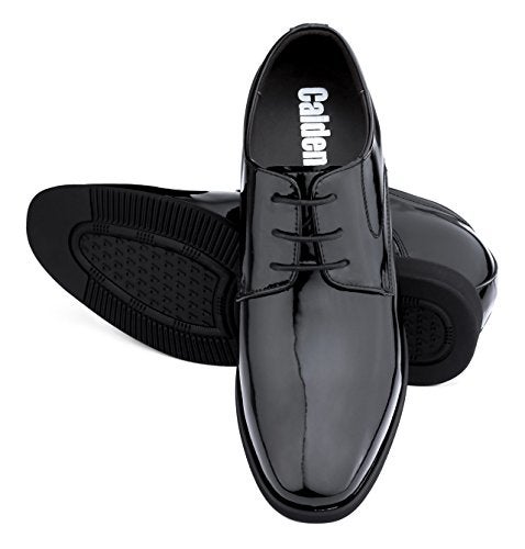 Calden Men's Invisible Height Increasing Elevator Shoes - Black Patent Leather Lace-up Formal Tuxedo Oxfords - 3 Inches Taller - K911929 - Size 6.5 D(M) US - Image 5