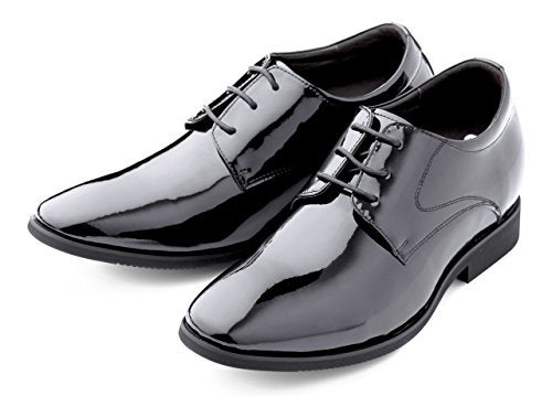 Calden Men's Invisible Height Increasing Elevator Shoes - Black Patent Leather Lace-up Formal Tuxedo Oxfords - 3 Inches Taller - K911929 - Size 6.5 D(M) US - Image 4
