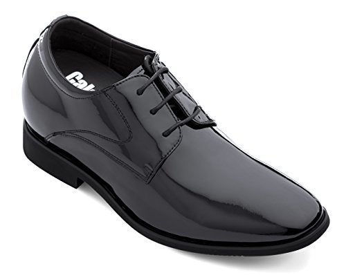 Calden Men's Invisible Height Increasing Elevator Shoes - Black Patent Leather Lace-up Formal Tuxedo Oxfords - 3 Inches Taller - K911929 - Size 6.5 D(M) US - Image 2