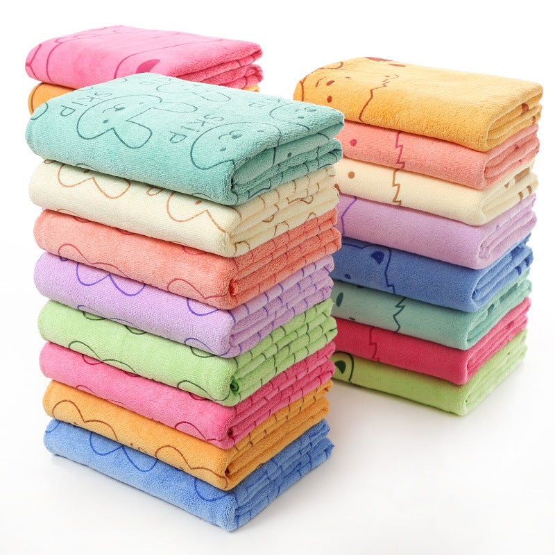 general Kids Microfiber Bath Towel, Cartoon Rabbit Print Beach Towel for Children Swimming and Shower - Image 1