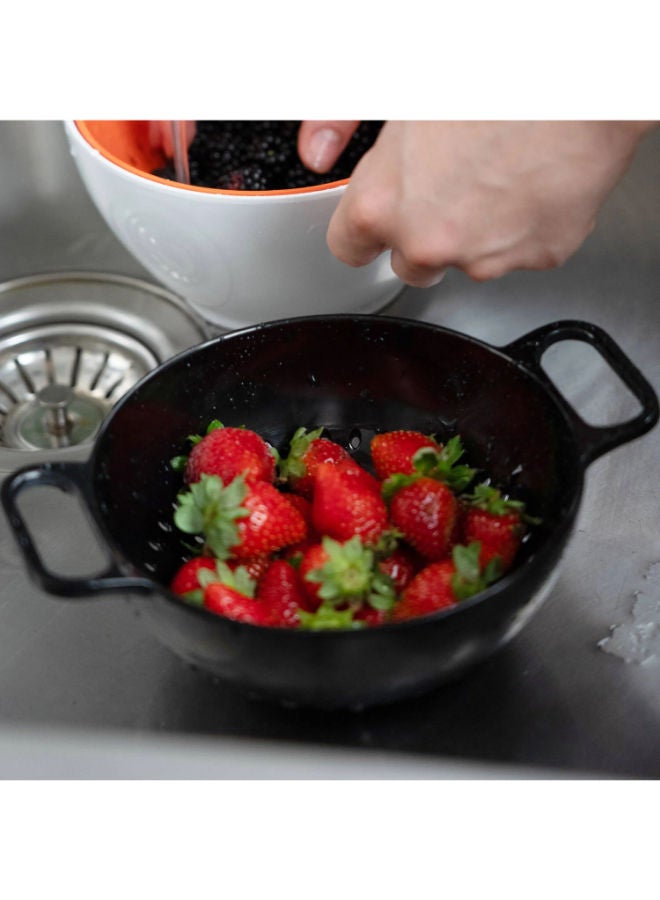 trebonn Melamine Colander With Glossy Finish -Black - Image 2