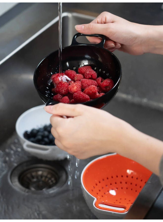 trebonn Melamine Colander With Glossy Finish -Black - Image 3