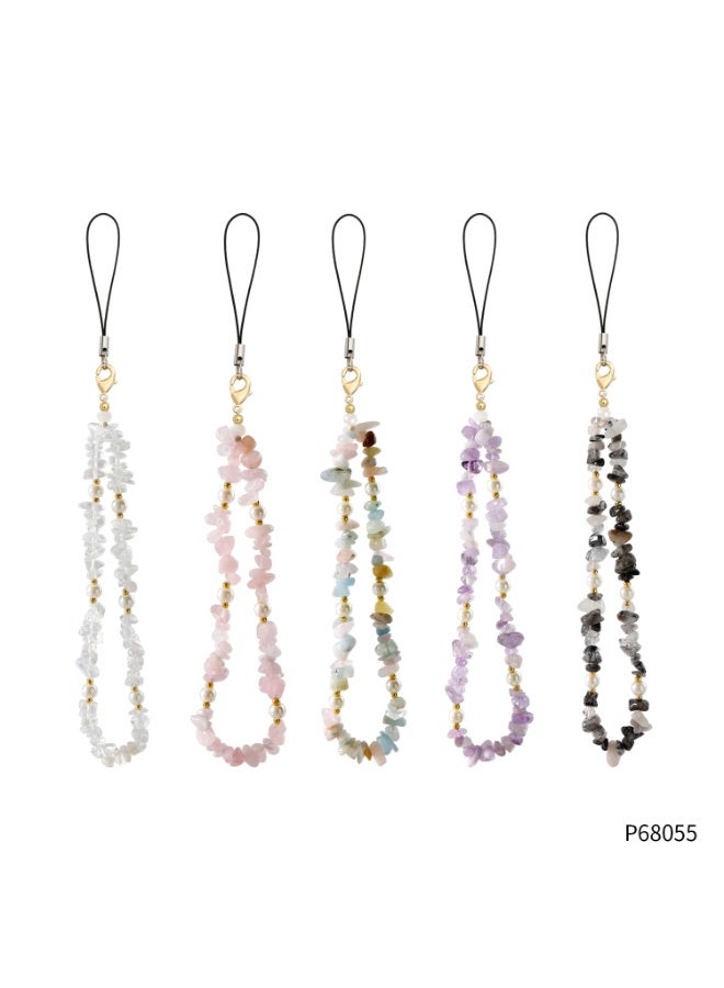 NIBEMINENT Phone Charm/ Chain Strap for Women Girls, Natural Stone Amethyst Cell Phone Case Lanyard Wrist Strap - Image 2