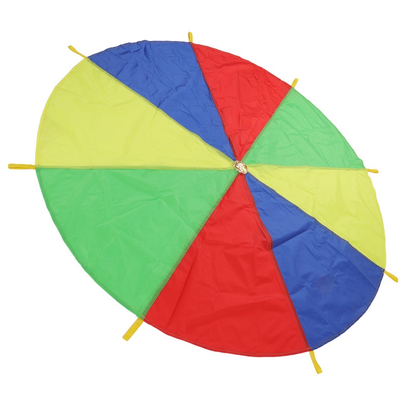 Kids Parachute Exercise Toy 4 Colors 8 Handles Promote Cooperation Multicolored Parachute Outdoor Game - Image 2