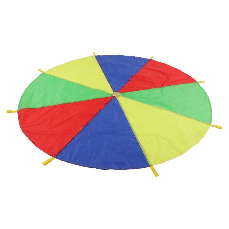 Kids Parachute Exercise Toy 4 Colors 8 Handles Promote Cooperation Multicolored Parachute Outdoor Game - Image 4