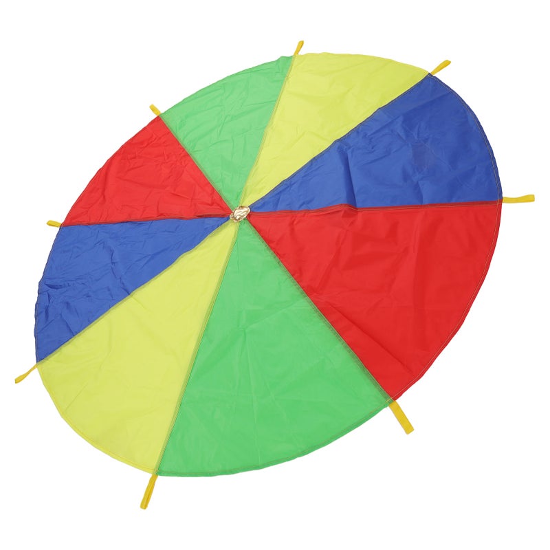 Kids Parachute Exercise Toy 4 Colors 8 Handles Promote Cooperation Multicolored Parachute Outdoor Game - Image 5