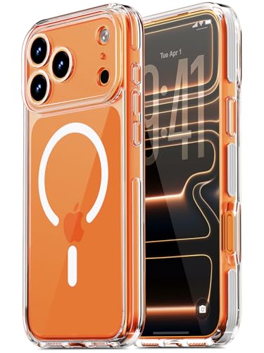 COOLQO for iPhone 17 Pro Max Case: Clear Magnetic Phone Cases with Detachable DIY Soft Strip and Camera Cover Compatible with MagSafe Slim Anti Yellowing Shockproof Protective Phone Bumper, White - Image 1
