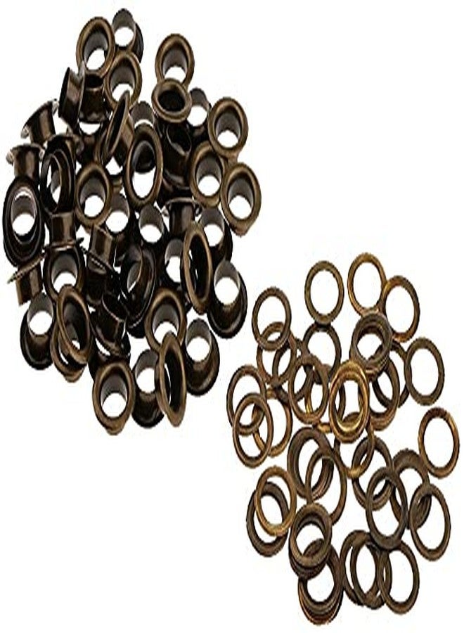 Nimida® Brass Eyelets/Grommets/Rivets with Washers for Leather Craft Scrapbooking DIY Crafts Bags Tarpaulin - Bronze Colour | Outer Size - 13mm (1/2 inch) Inner Size 8 mm | Pack of 50 - Image 2