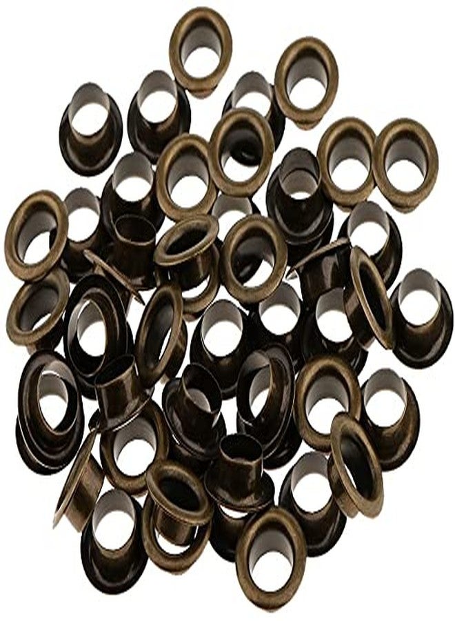 Nimida® Brass Eyelets/Grommets/Rivets with Washers for Leather Craft Scrapbooking DIY Crafts Bags Tarpaulin - Bronze Colour | Outer Size - 13mm (1/2 inch) Inner Size 8 mm | Pack of 50 - Image 1