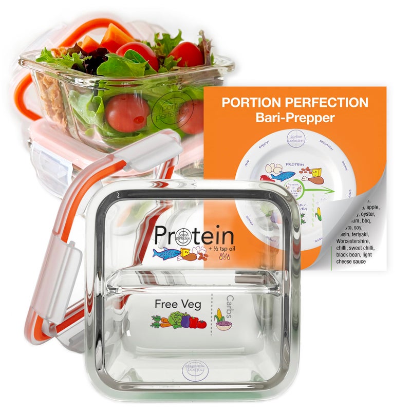Portion Perfection Bariatric Must Haves / 3 Pk Bariatric Meal Prep Containers Reusable Glass Portion Control Container | Gastric Sleeve Must Haves | Bari Preppers - Image 1