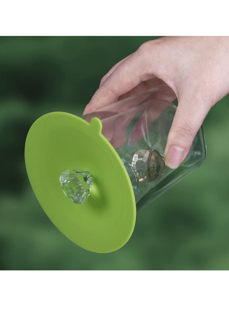 Excefore Silicone Cup Lids Creative Diamond Flexible Mug Cover Anti-dust Airtight Seal Cup Cover Heat Resistant Silicone Drink Hot Cup Lids in Bright Colors - Image 2